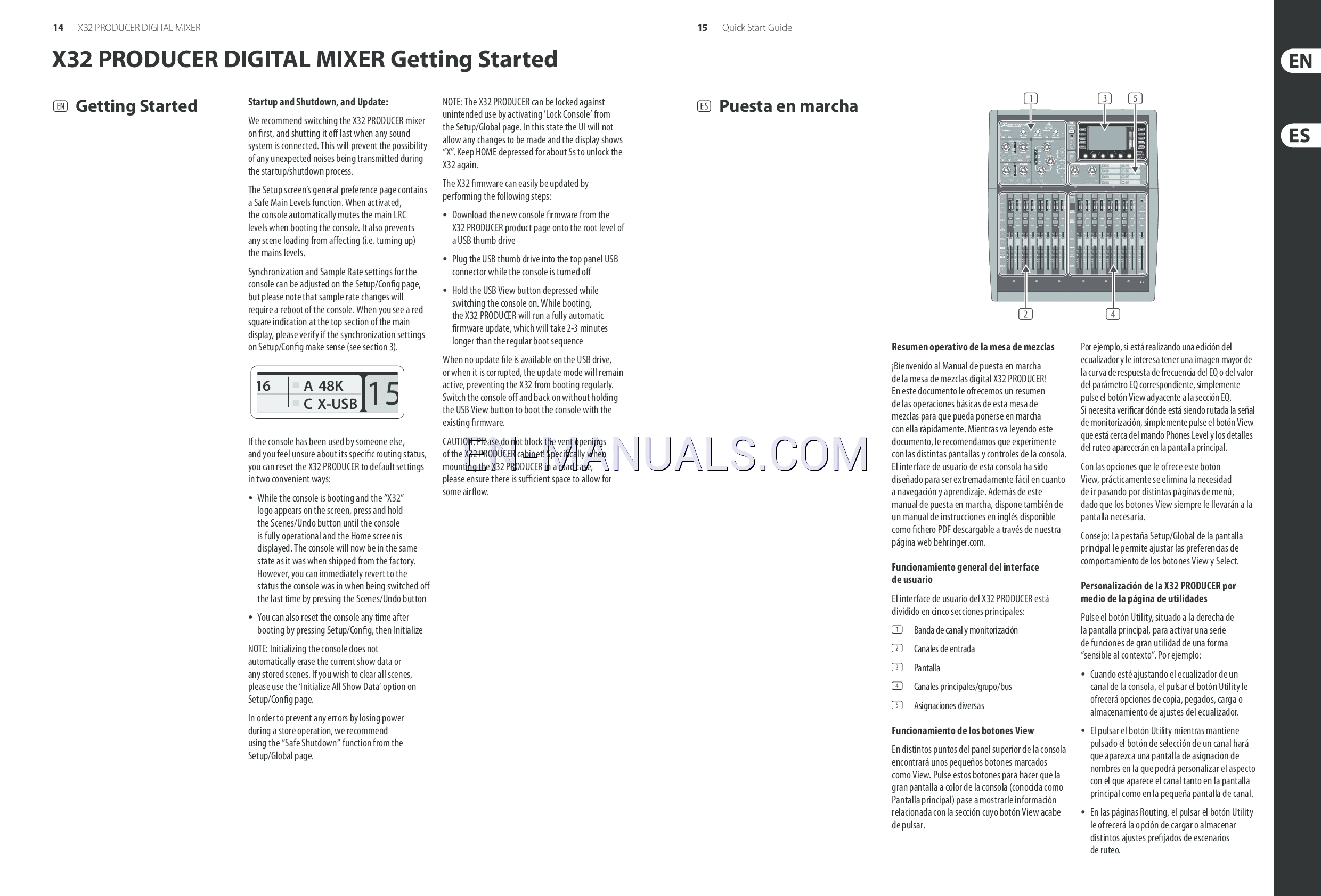 Quick Start Guide for Mixers Behringer X32 PRODUCER, download free